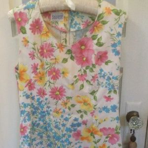 1960’s Summer Floral Cotton Shift Dress